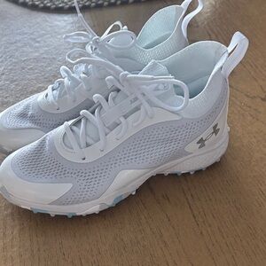 Under Armour White and Gray Running Shoes
